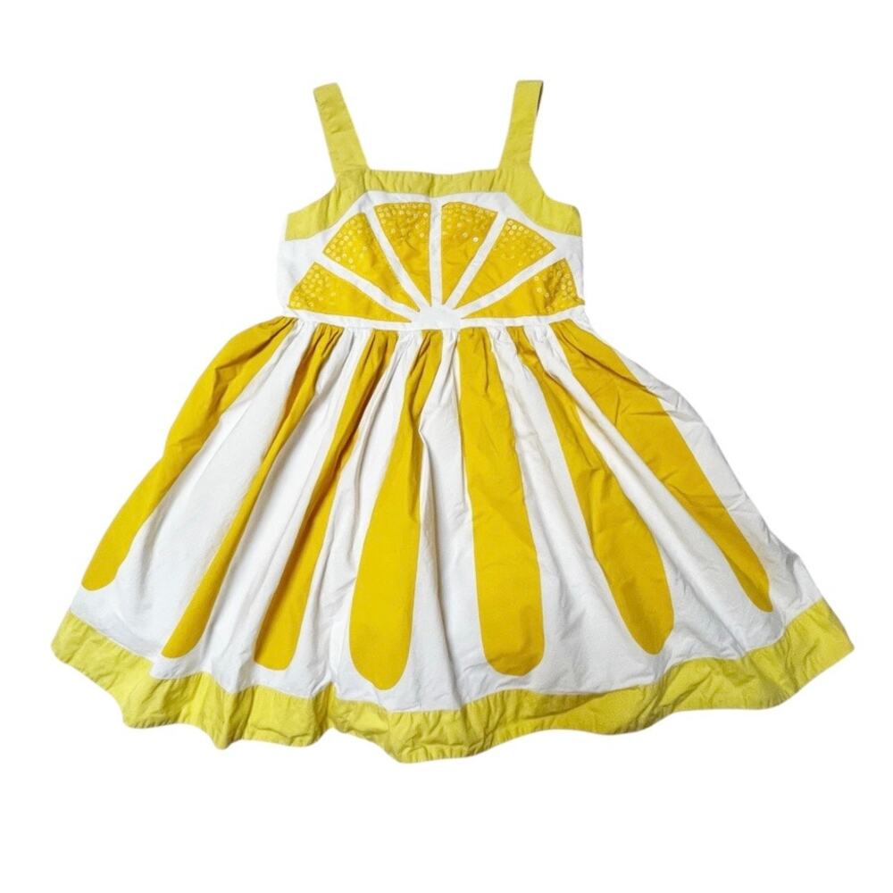 Mini Boden Embellished Sequin Lemon Dress Size 9/10